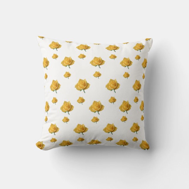 Yellow Roses Throw Pillow (Front)