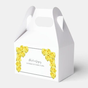 Yellow Roses Wedding Favor Box