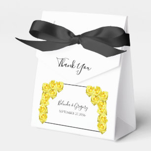 Yellow Roses Wedding Favor Box