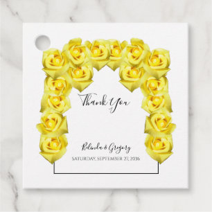 Yellow Roses Wedding Gift Favour Tags