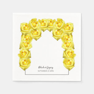Yellow Roses Wedding  Napkin