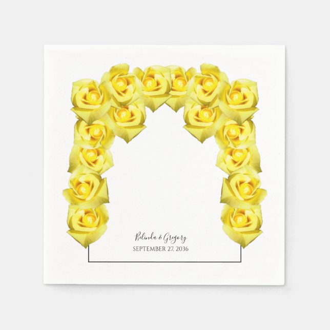 Yellow Roses Wedding  Napkin (Front)