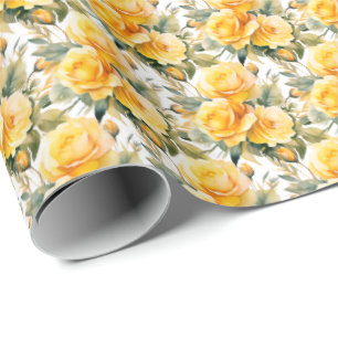 Yellow Roses Wrapping Paper