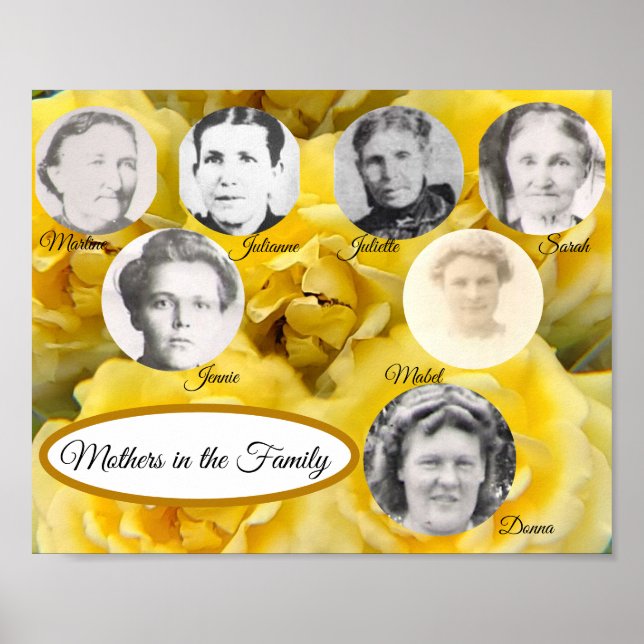 Yellow RosesMothers in the Family Photo Poster (Front)
