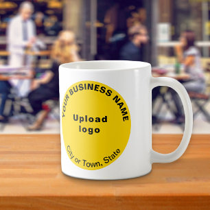 Yellow Round Business Brand on Mug