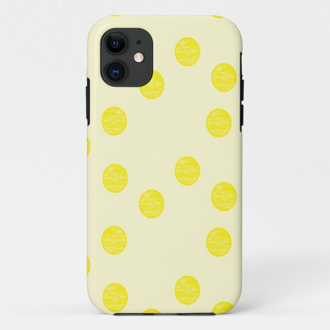 Yellow round circles Case-Mate iPhone case (Back)
