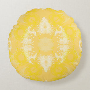 yellow round pillow