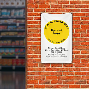 Yellow Round Shape Business Brand on Banner