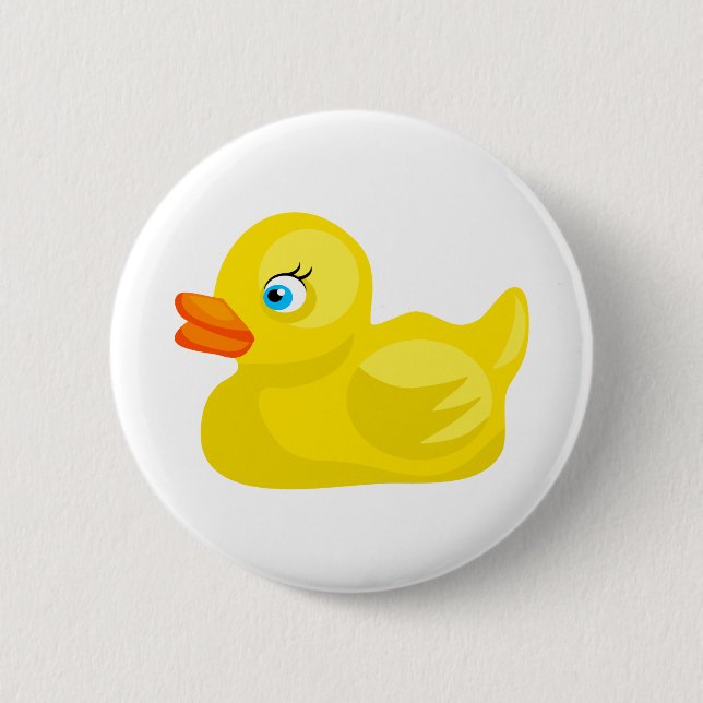 Yellow Rubber Duck 2 Inch Round Button (Front)
