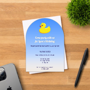 yellow  rubber  duck  - birthday party acrylic invitations