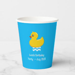 yellow rubber duck -birthday party  paper cups