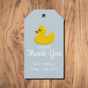 yellow rubber duck -birthday party - Thank you Gift Tags
