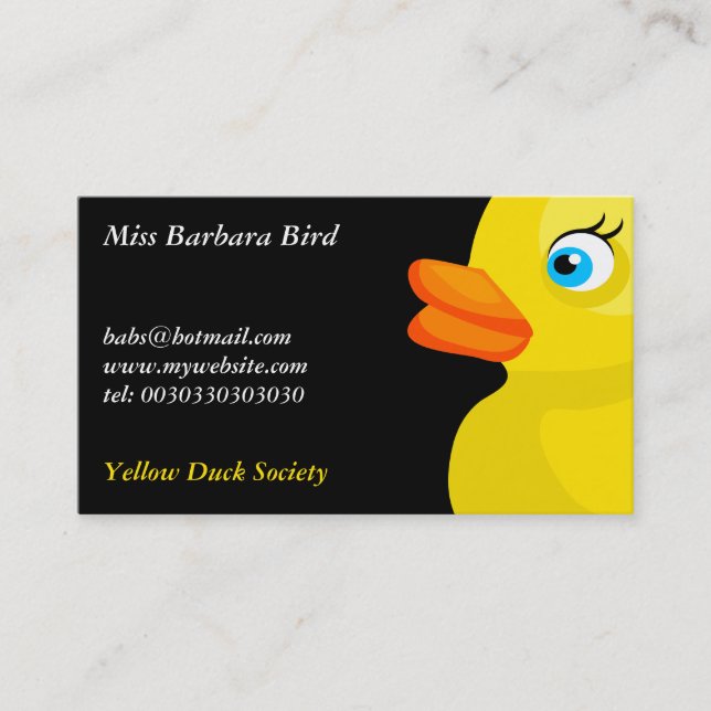 Yellow Rubber Duck, Business Card (Front)