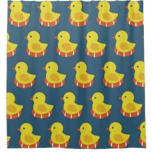 Yellow rubber duck, cute, seamless pattern.