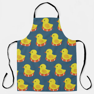 Yellow rubber duck, cute, seamless pattern. apron