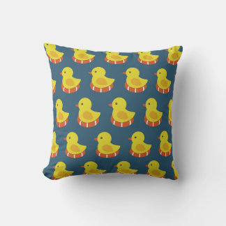 Yellow rubber duck, cute, seamless pattern. throw pillow