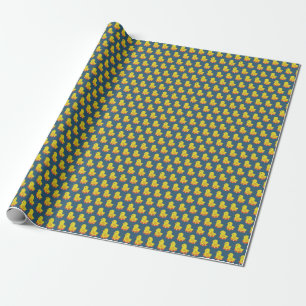 Yellow rubber duck, cute, seamless pattern. wrapping paper