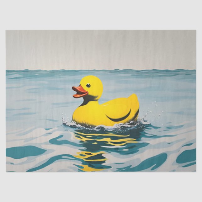 Yellow Rubber Duck, Decoupage, Decoupaging, Ducky Tissue Paper (Front)