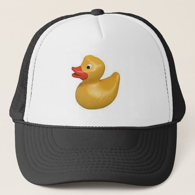 yellow rubber duck design trucker hat (Front)