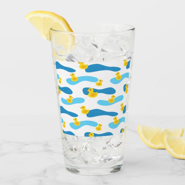Yellow Rubber Duck Pattern Glass (Front Ice)