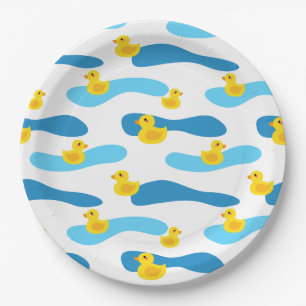 Yellow Rubber Duck Pattern Paper Plate
