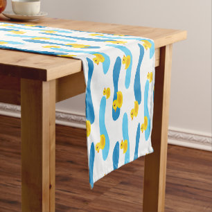 Yellow Rubber Duck Pattern Short Table Runner