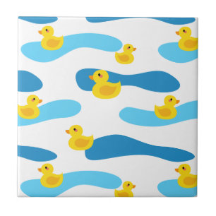 Yellow Rubber Duck Pattern Tile