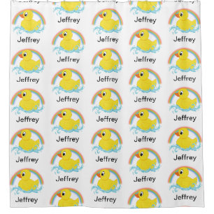 Yellow Rubber Duck Personalized Shower Curtain