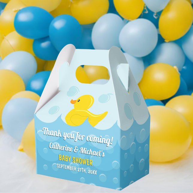 Yellow Rubber Duck Rub A Dub Dub Baby Shower Favor Box (Creator Uploaded)