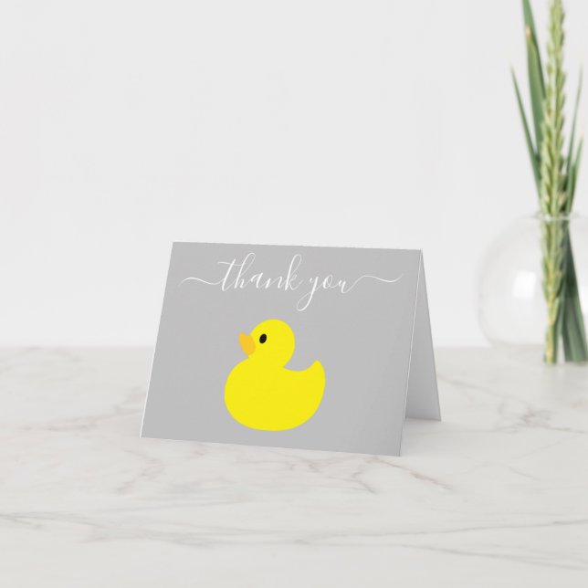 Yellow Rubber Duck Thank You Note Card (Front)