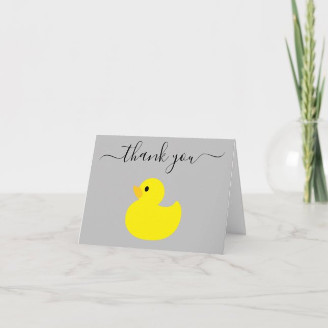 Yellow Rubber Duck Thank You Note Card (Front)