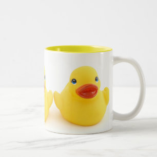 Yellow Rubber Duck Trio Two-Tone Coffee Mug