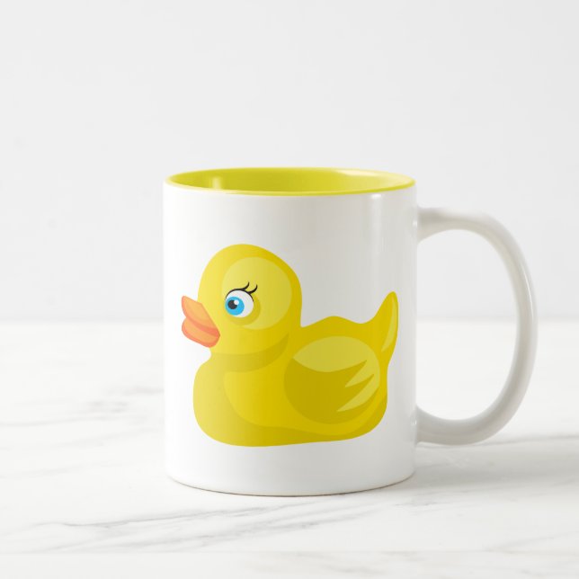 Yellow Rubber Duck Two-Tone Coffee Mug (Right)