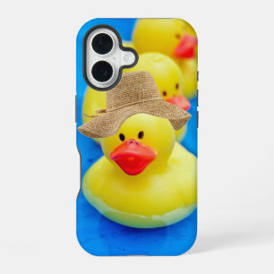 Yellow Rubber Duck With Summer Hat iPhone 16 Case