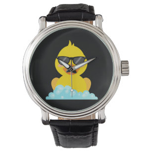 Yellow Rubber Duck with Sunglasses Watch