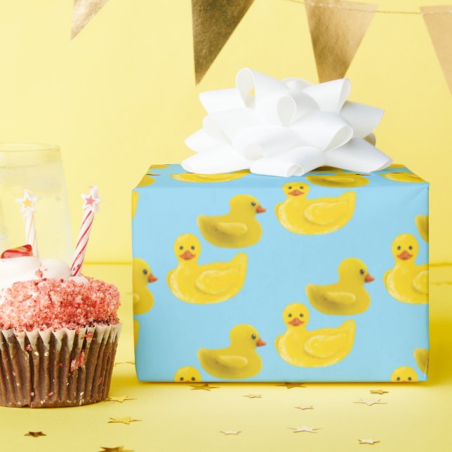 Yellow Rubber Duck Wrapping Paper (Birthday Party)