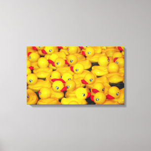 Yellow rubber duckies canvas print