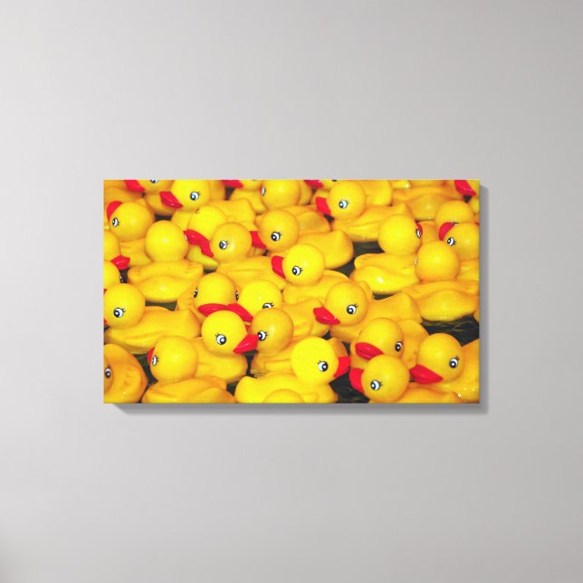 Yellow rubber duckies canvas print (Front)