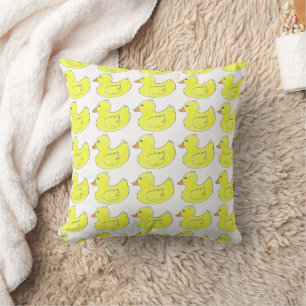 Yellow Rubber Duckies Ducky Duck Bathtub Toy Throw Pillow
