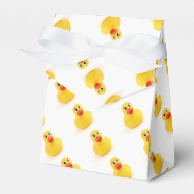 Yellow Rubber Ducks 1st Birthday Favor Box (Front Side)