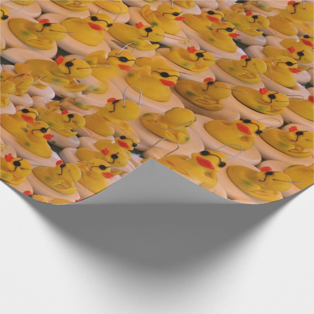 Yellow Rubber Ducks Animal Pattern   Wrapping Paper (Corner)