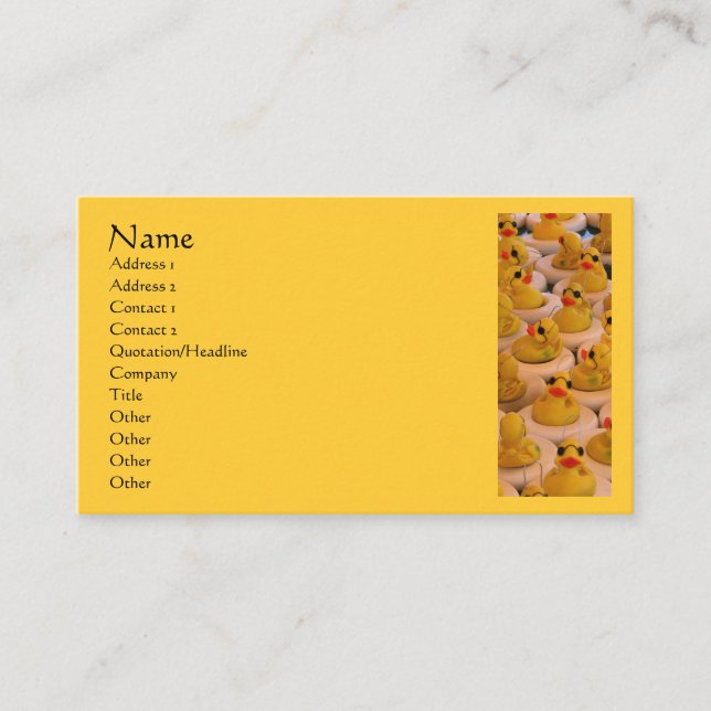 Yellow Rubber Ducks Cute Business Card (Front)