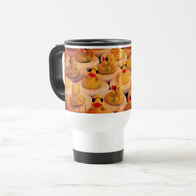Yellow Rubber Ducks Cute Travel Mug (Front Left)