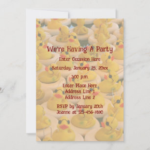 Yellow Rubber Ducks Fun Party Invitation