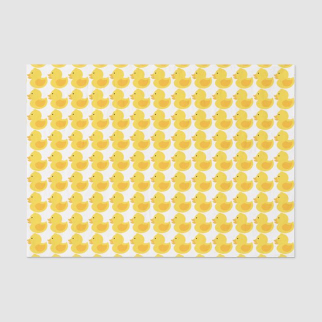 Yellow Rubber Ducky Baby Shower Tissue Paper (Front)