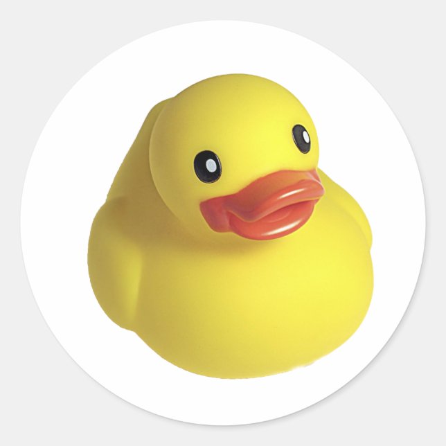 Yellow Rubber Ducky Classic Round Sticker (Front)