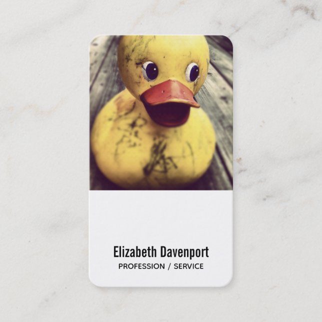 Yellow Rubber Ducky Covered in Dirt Business Card (Front)