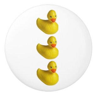 Yellow Rubber Ducky Duck Fun Kids Bath Time Ceramic Knob