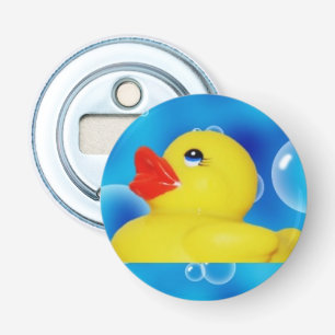 Yellow Rubber Ducky in Bubbles Bottle Opener