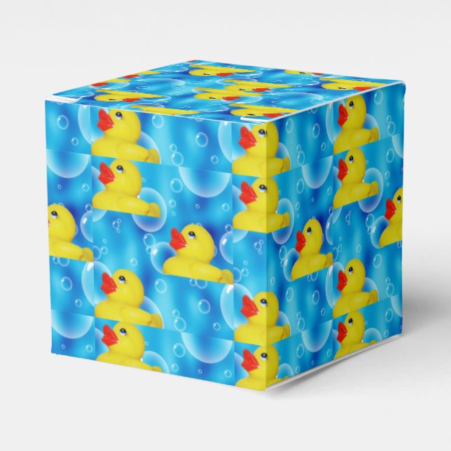 Yellow Rubber Ducky in Bubbles Favor Box (Front Side)
